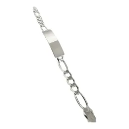 Esclava Plata 925 Cadena Figaro 3x1 con Placa Grabable para Hombre - Imagen 5