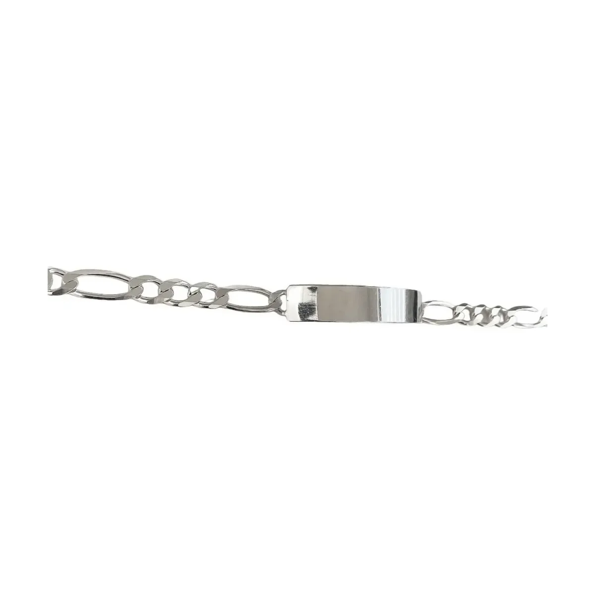 Esclava Plata 925 Hombre Cadena Figaro 3x1 Placa Lisa Personalizable - Imagen 6
