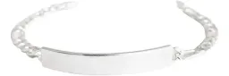 Esclava Plata 925 Figaro Diamantada para Hombre - Imagen 4
