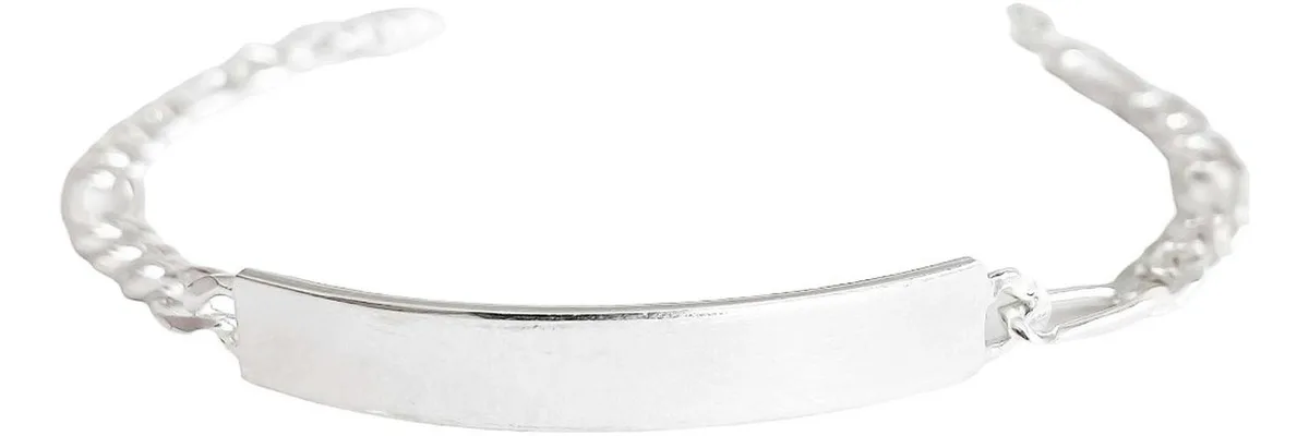 Esclava Plata 925 Figaro Diamantada para Hombre - Imagen 4
