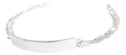 Esclava Plata 925 Figaro Diamantada para Hombre - Imagen 5