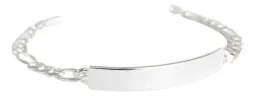 Esclava Plata 925 Figaro Diamantada para Hombre - Imagen 6