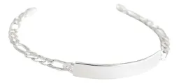 Esclava Plata 925 Figaro Diamantada para Hombre - Imagen 7