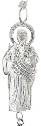 Esclava Plata 925 San Judas Tadeo Cadena Figaro - Imagen 5