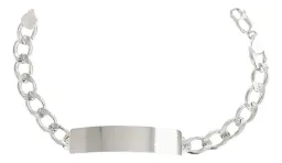 Esclava Hombre Cubana Diamantada 8mm Plata .925 20cm - Imagen 1