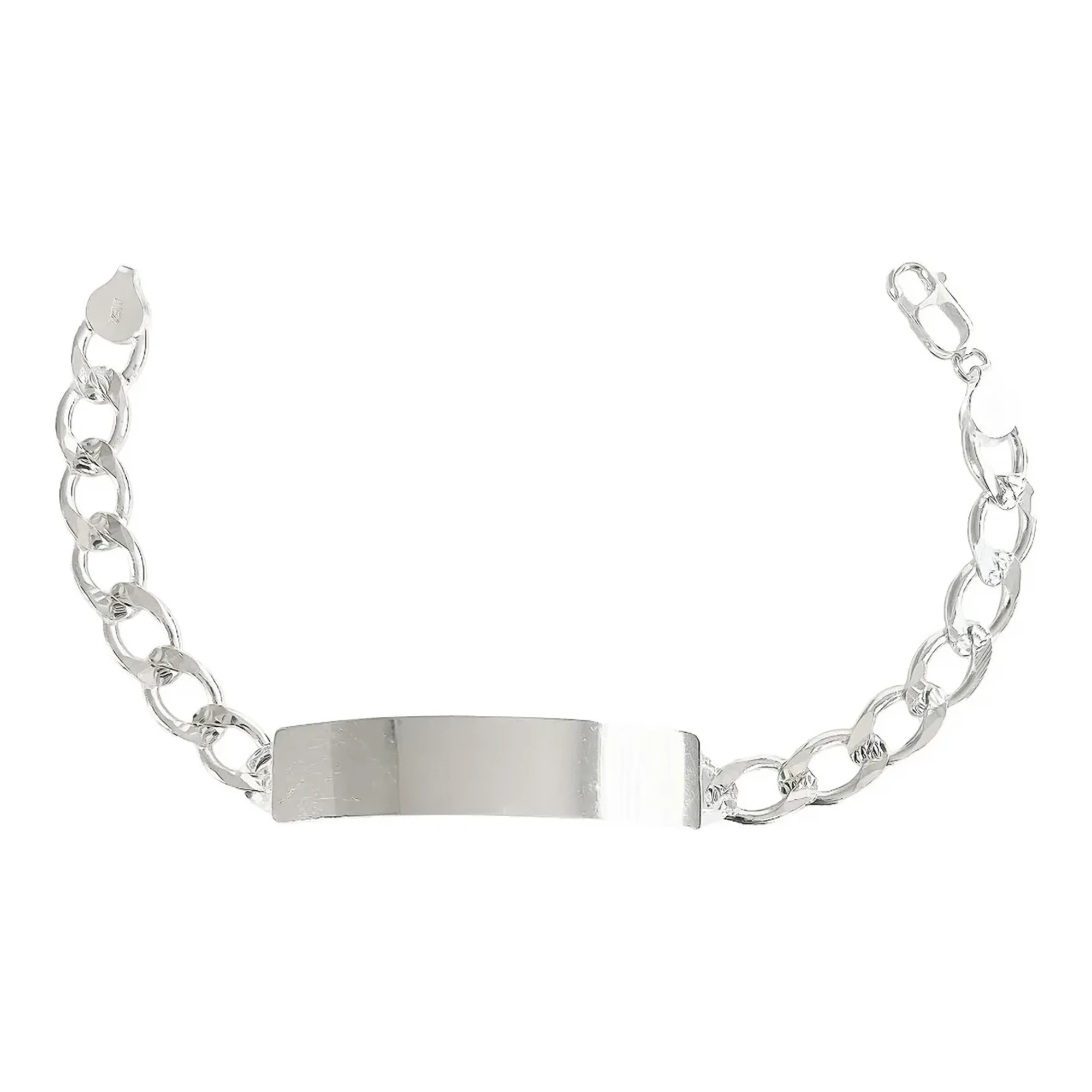 Esclava de plata .925 cubana diamantada para hombre 8 mm — Joyaris