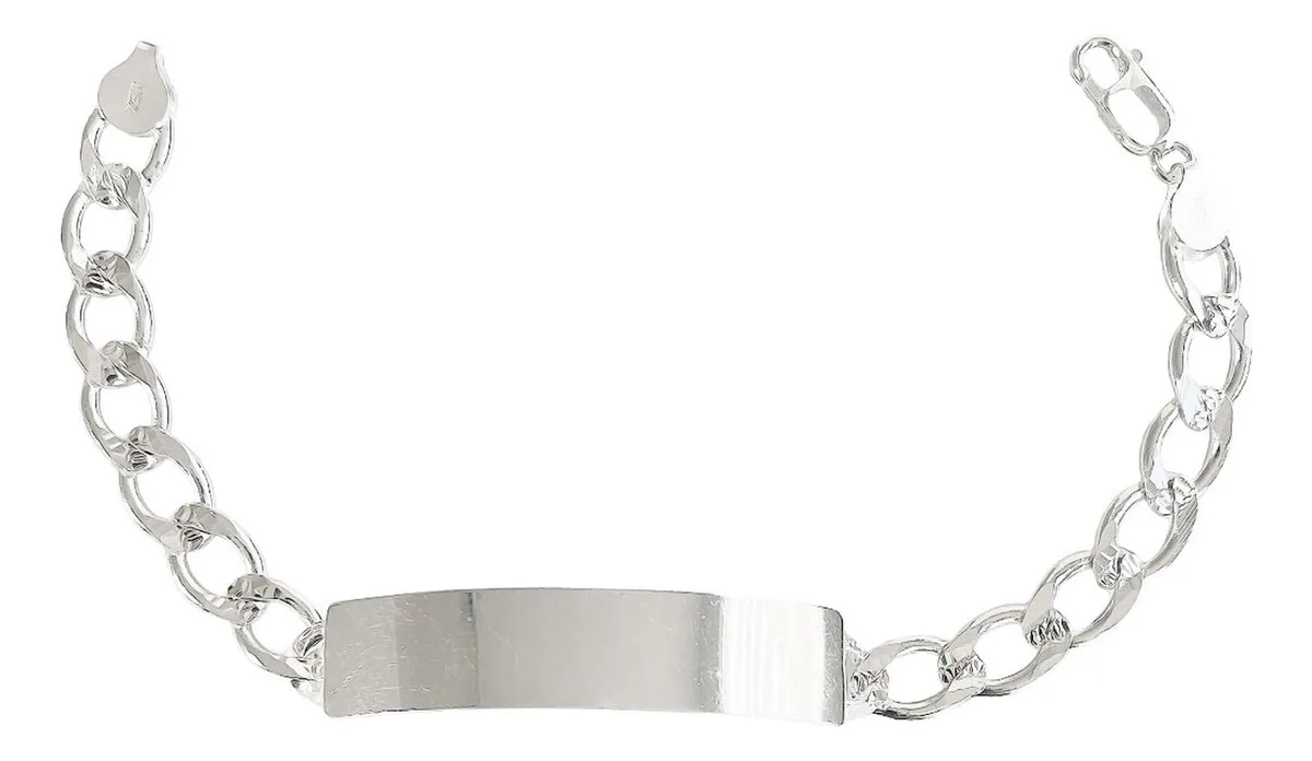 Esclava de plata .925 cubana diamantada para hombre 8 mm — Joyaris