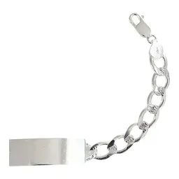 Esclava Hombre Cubana Diamantada 8mm Plata .925 20cm - Imagen 3