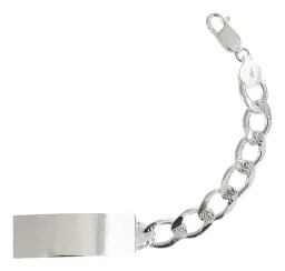 Esclava Hombre Cubana Diamantada 8mm Plata .925 20cm - Imagen 3