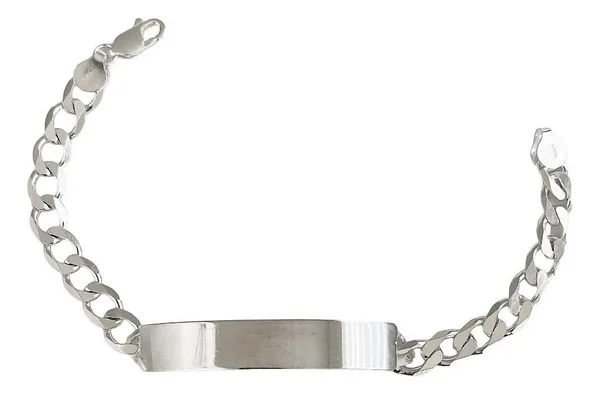 Esclava de plata .925 plateado pulsera cubana placa gruesa hombre — Joyaris