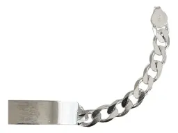 Esclava Plata 925 Cadena Cubana Hombre Placa Lisa 9mm - Imagen 3