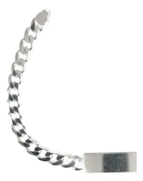 Esclava de Plata 925 Cadena Cubana para Hombre con Placa Lisa - Imagen 2