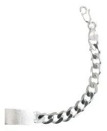 Esclava de Plata 925 Cadena Cubana para Hombre con Placa Lisa - Imagen 3