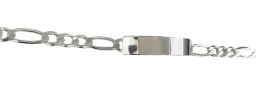 Esclava Plata 925 Hombre Cadena Figaro 3x1 Placa Lisa Personalizable - Imagen 6