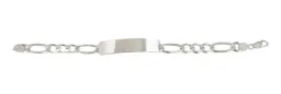 Esclava Plata 925 Hombre Cadena Figaro 3x1 Placa Lisa Personalizable - Imagen 7