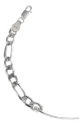 Esclava Plata 925 Hombre Cadena Fígaro Diamantada Placa para Grabar - Imagen 2