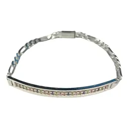 Esclava Moderna Placa con Zirconias Multicolor Plata .925 - Imagen 3