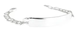Esclava Plata 925 Eslabón Diamantado con Placa para Hombre - Imagen 1