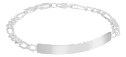 Esclava Plata 925 Figaro Diamantada para Hombre 20cm - Imagen 1