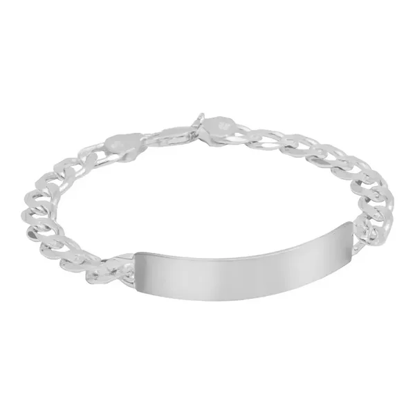 Esclava de plata .925 plateado placa eslabones cubano diamantados para hombre — Joyaris