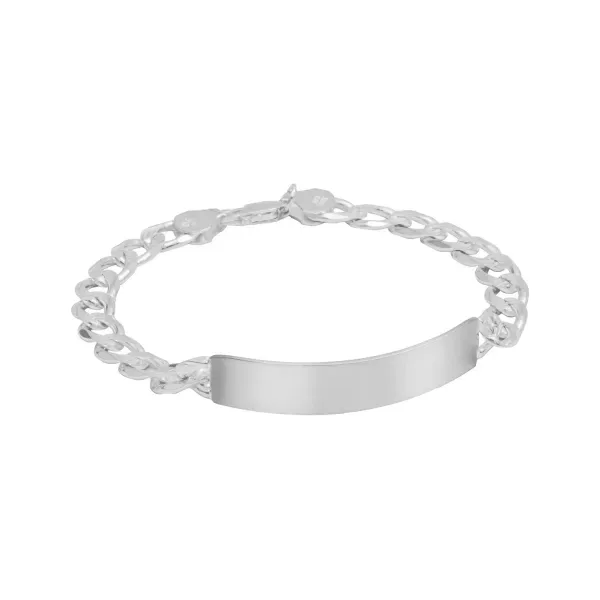 Esclava de plata .925 plateado placa eslabones cubano diamantados para hombre — Joyaris