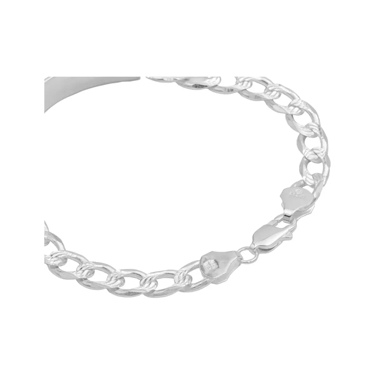 Esclava de Plata 925 Hombre con Placa Gruesa Cubana Diamantada - Imagen 4
