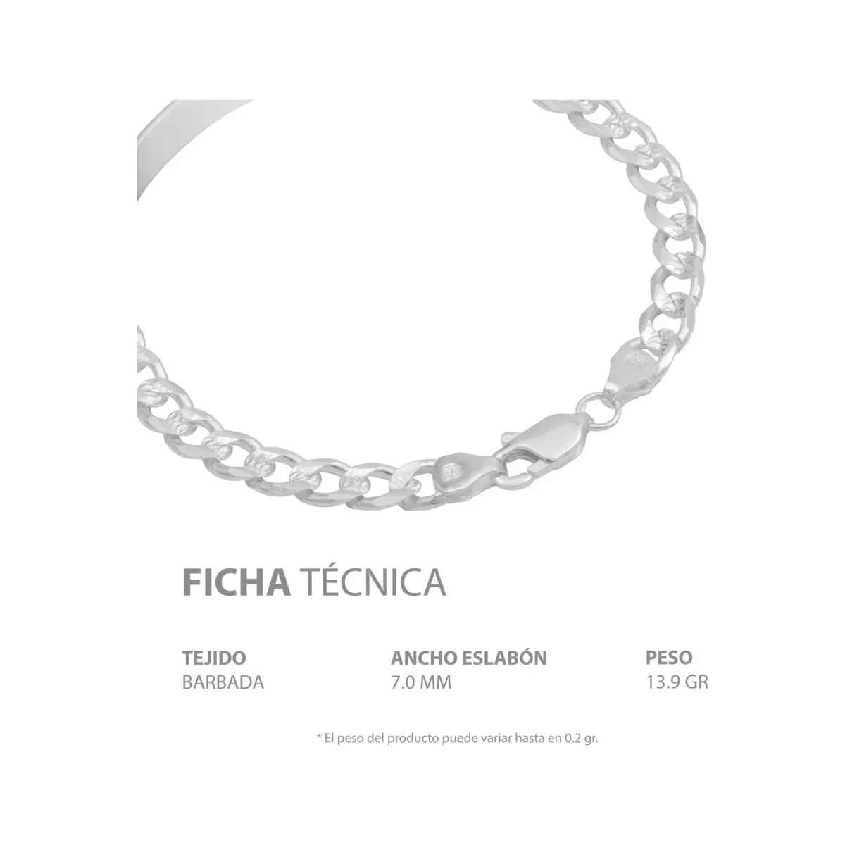 Esclava de Plata 925 Hombre con Placa Gruesa Cubana Diamantada - Imagen 5