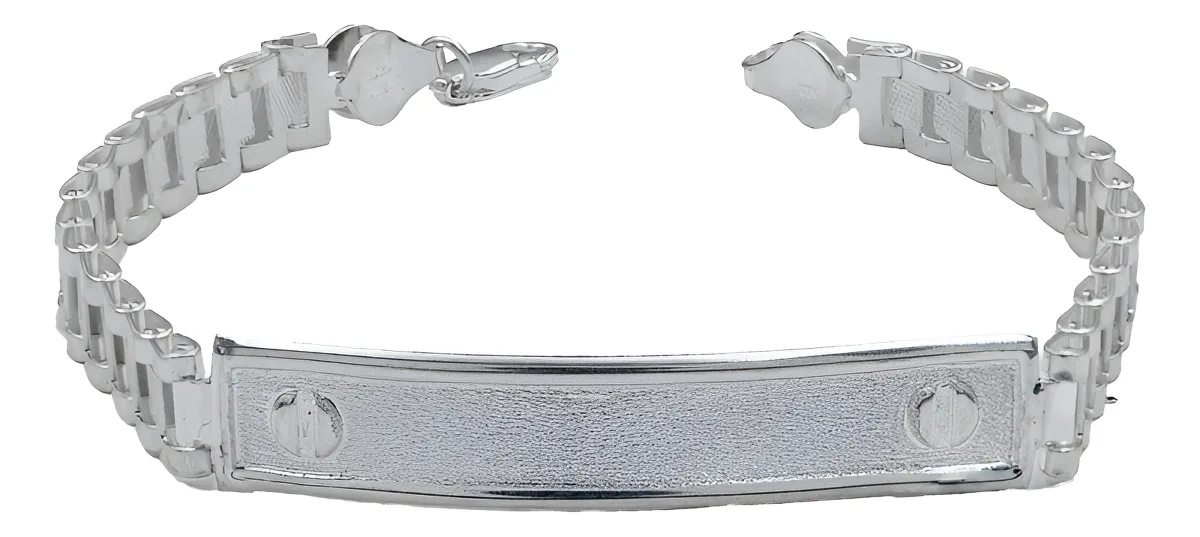 Esclava de Plata 925 para Hombre con Placa Lisa de 8mm - Joyaris joyería fina artesanal mexicana