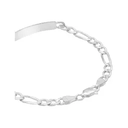 Esclava Plata 925 Cadena Fígaro Placa Lisa para Hombre 20cm - Imagen 4