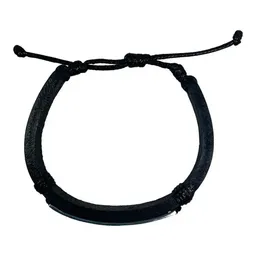 Esclava Plata 925 Cuero Violeta Zirconias Ajustable Unisex - Imagen 3