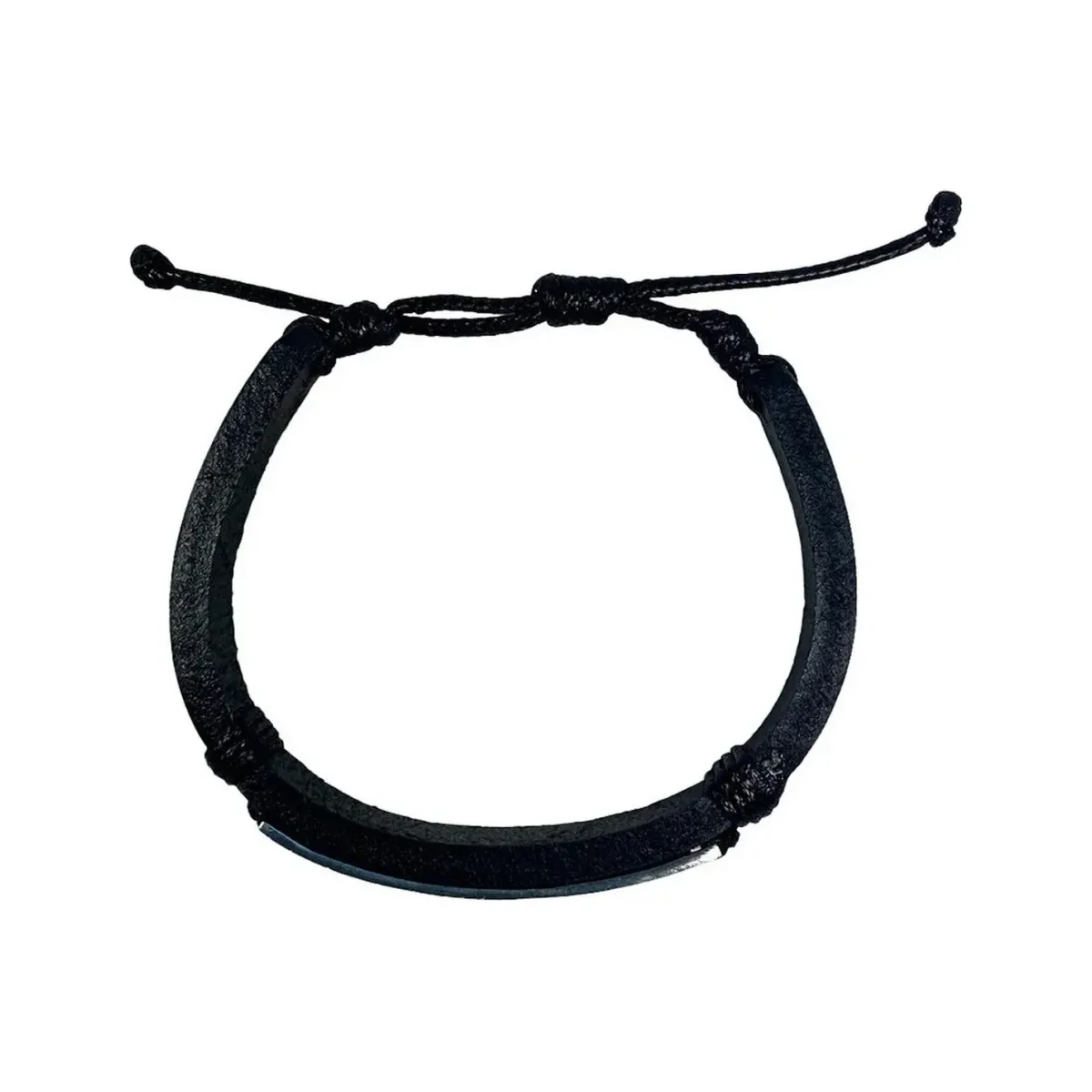 Esclava Plata 925 Cuero Violeta Zirconias Ajustable Unisex - Imagen 3