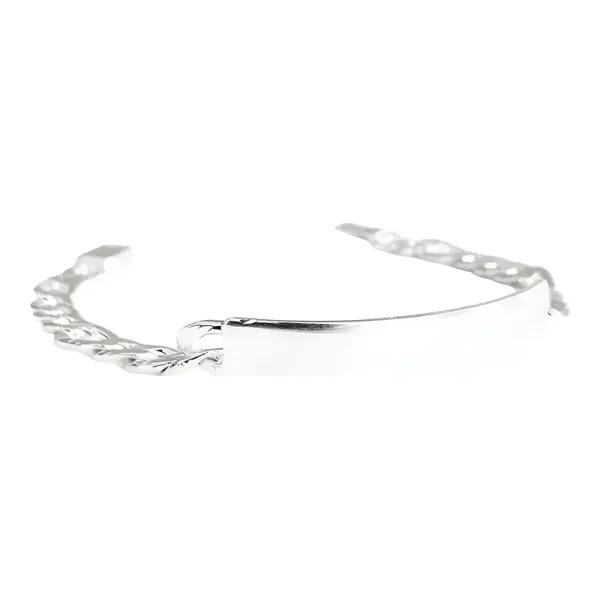 Esclava Plata 925 Eslabón Diamantado con Placa para Hombre - Imagen 1