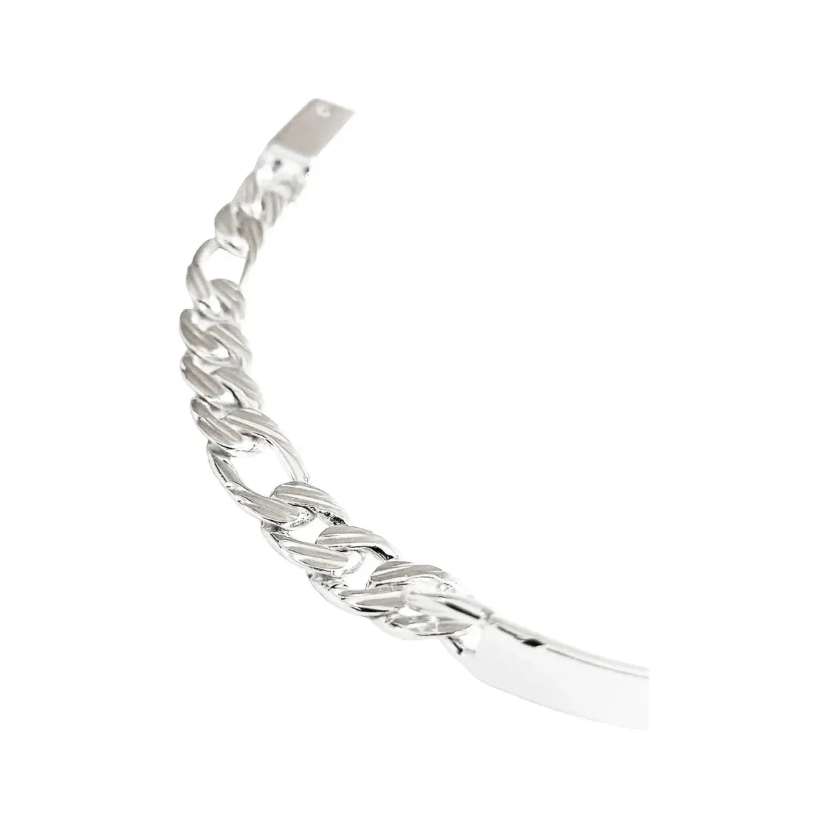 Esclava Plata 925 Eslabón Diamantado con Placa para Hombre - Imagen 2