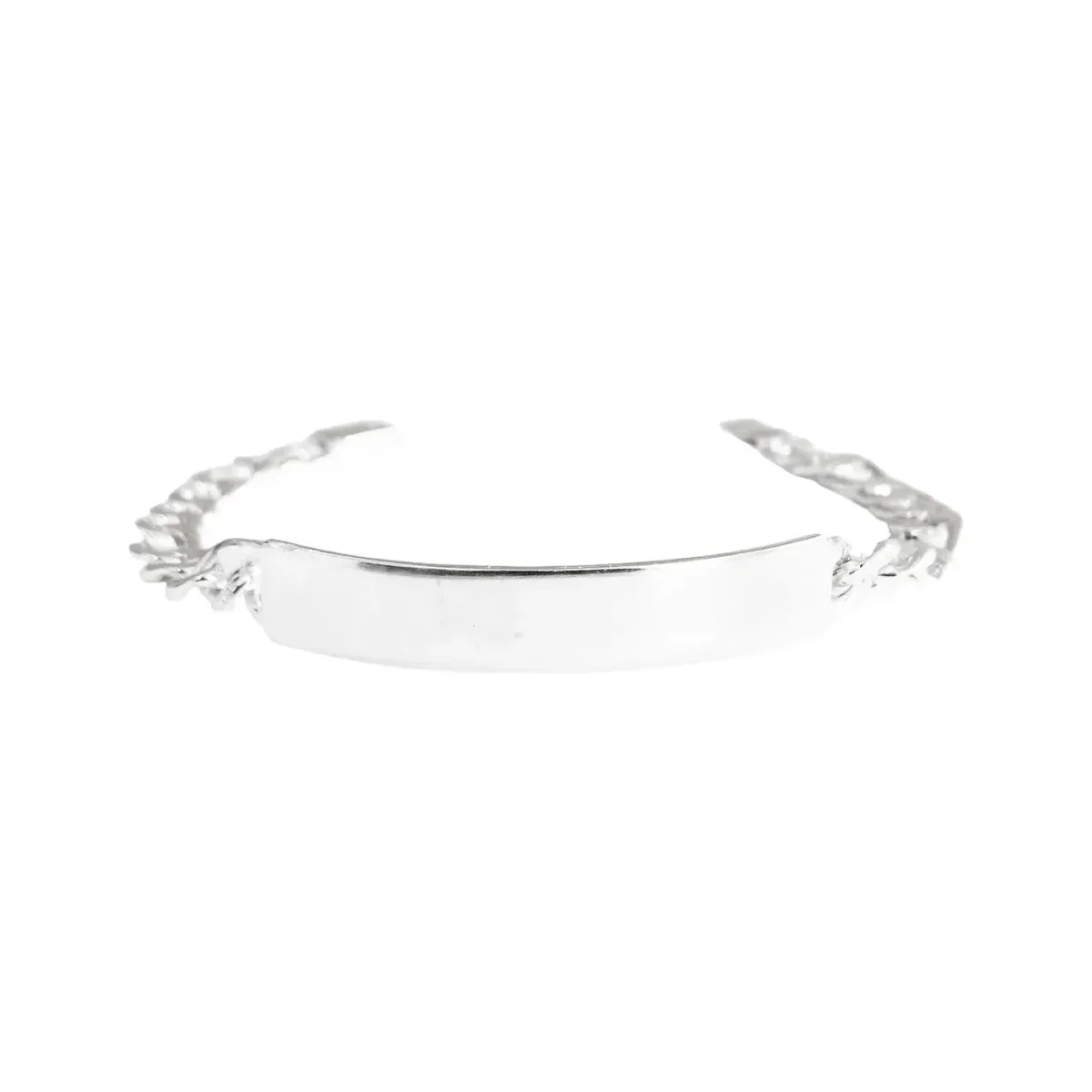 Esclava Plata 925 Eslabón Diamantado con Placa para Hombre - Imagen 3