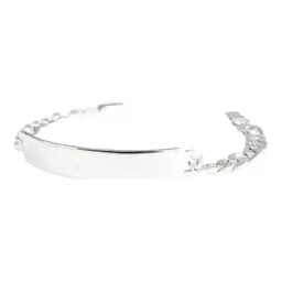 Esclava Plata 925 Eslabón Diamantado con Placa para Hombre - Imagen 4