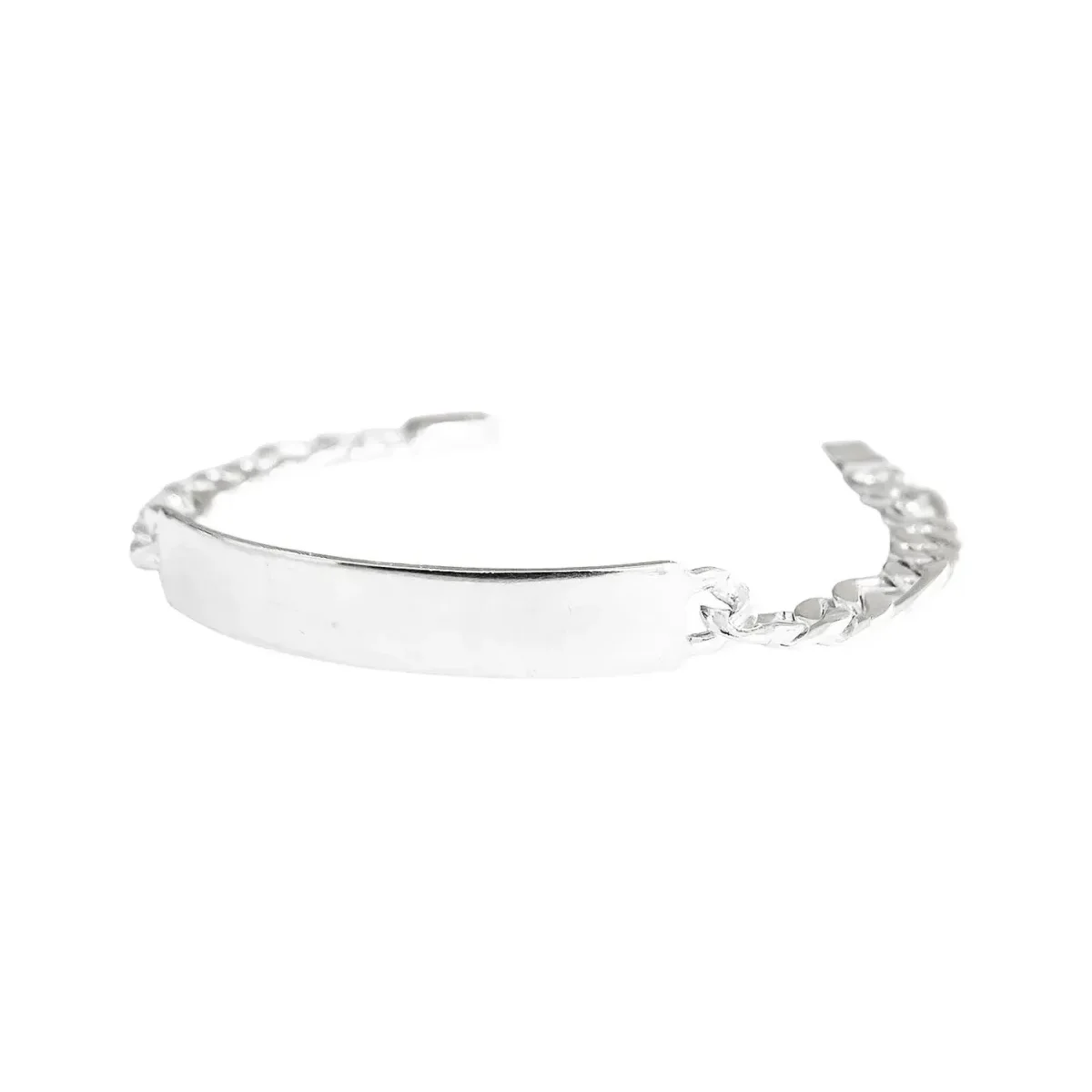 Esclava Plata 925 Eslabón Diamantado con Placa para Hombre - Imagen 4