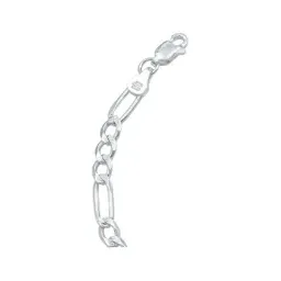 Esclava Plata 925 Fígaro 3x1 Diamantada 20cm Unisex - Imagen 5