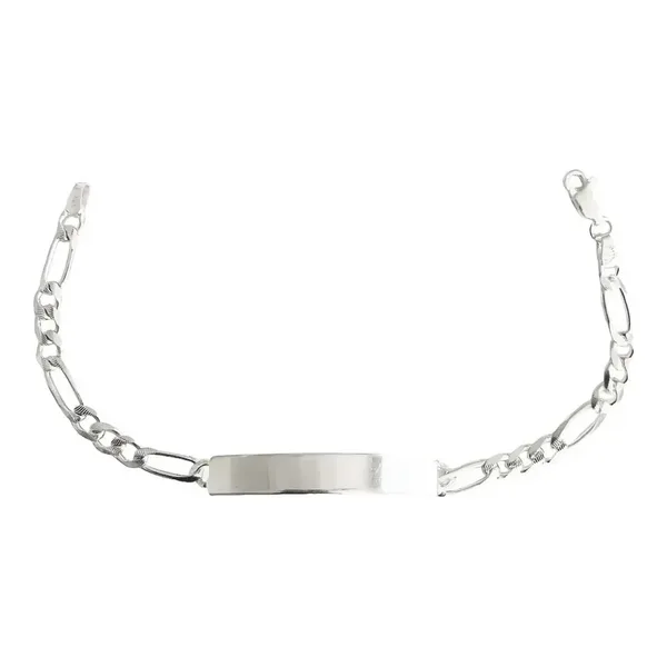 Esclava Plata 925 Figaro Diamantada para Hombre - Imagen 1