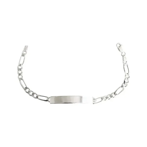 Esclava Plata 925 Figaro Diamantada para Hombre - Imagen 1