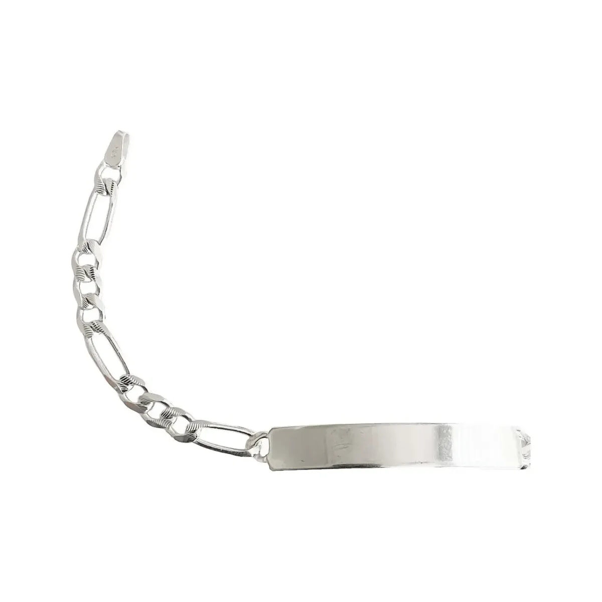Esclava Plata 925 Figaro Diamantada para Hombre - Imagen 2