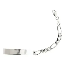 Esclava Plata 925 Figaro Diamantada para Hombre - Imagen 3