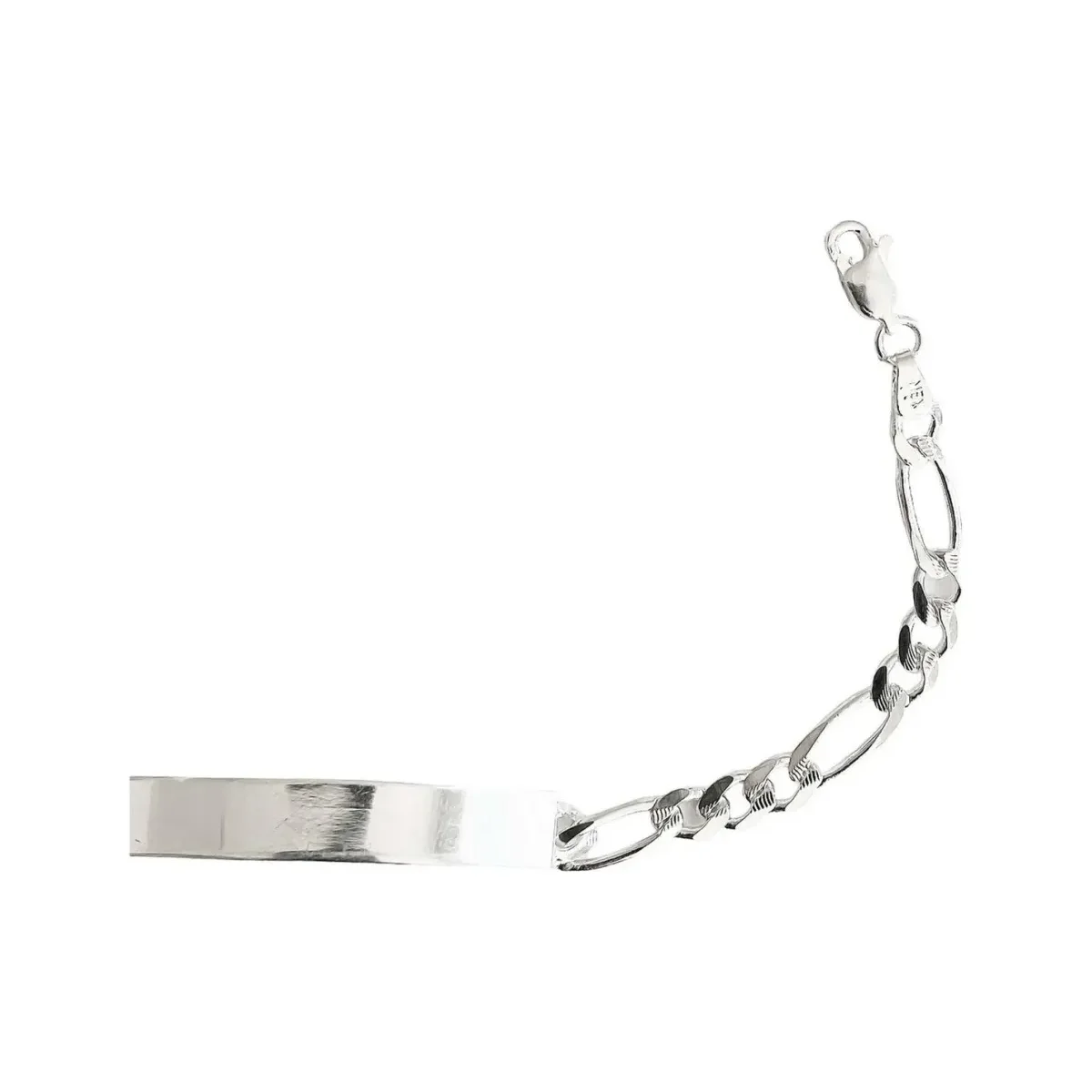 Esclava Plata 925 Figaro Diamantada para Hombre - Imagen 3