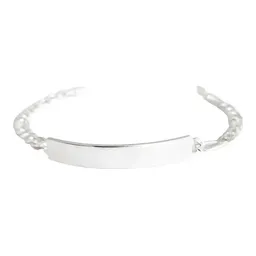 Esclava Plata 925 Figaro Diamantada para Hombre - Imagen 4
