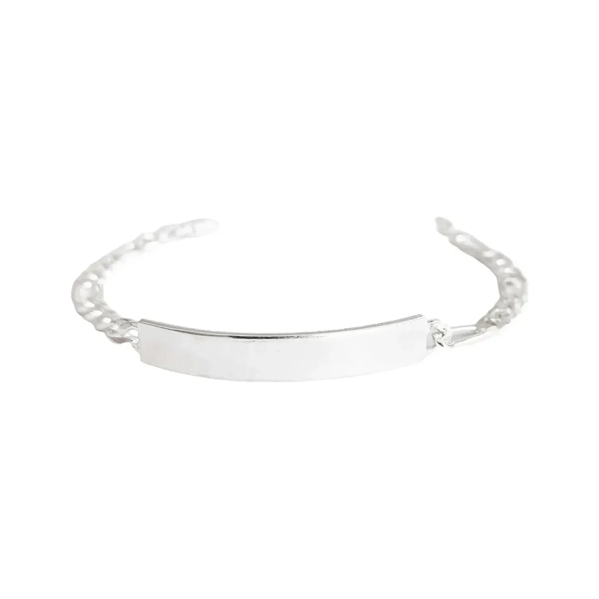 Esclava Plata 925 Figaro Diamantada para Hombre - Imagen 4