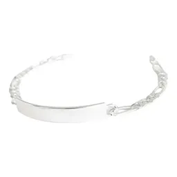 Esclava Plata 925 Figaro Diamantada para Hombre - Imagen 5