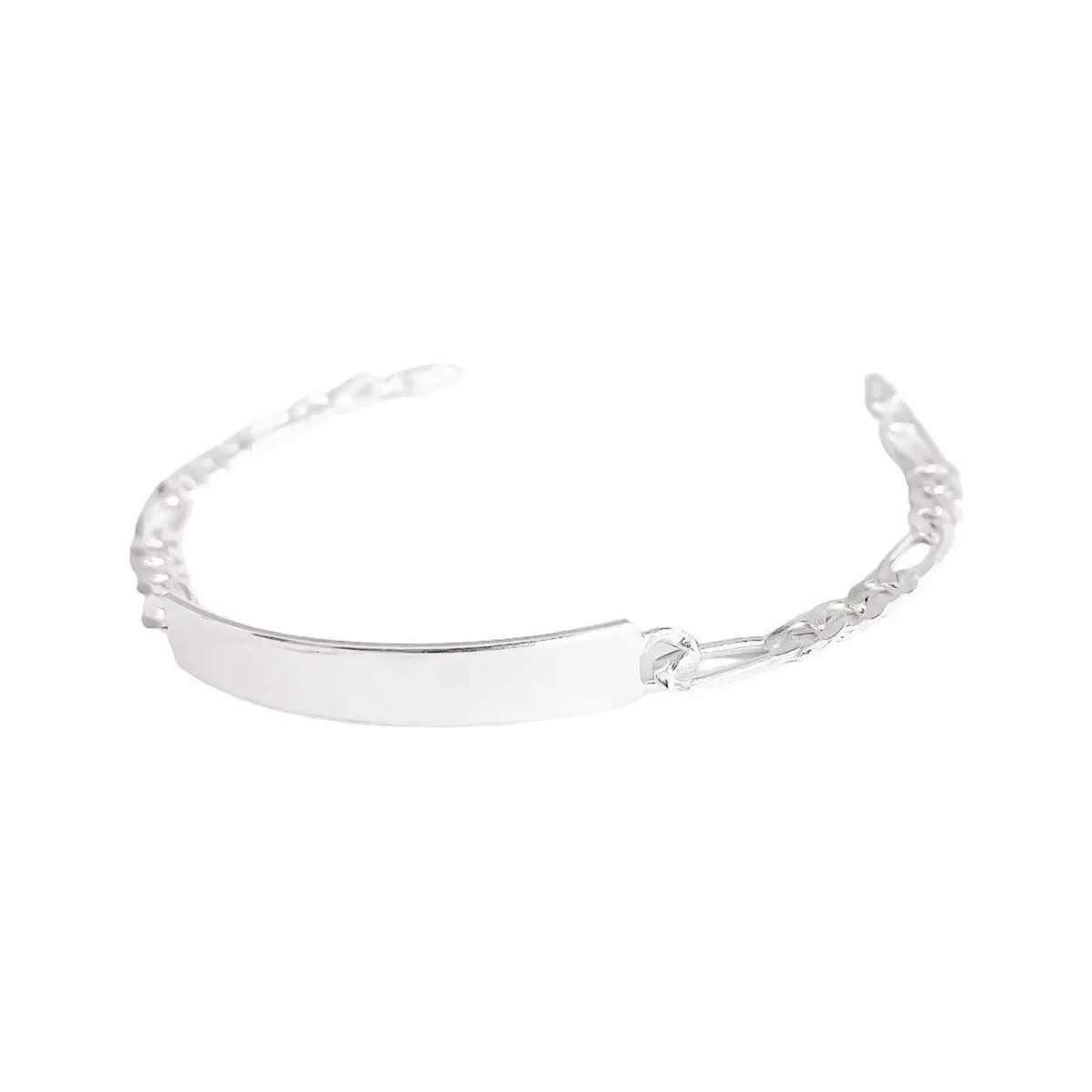 Esclava Plata 925 Figaro Diamantada para Hombre - Imagen 5