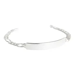 Esclava Plata 925 Figaro Diamantada para Hombre - Imagen 6