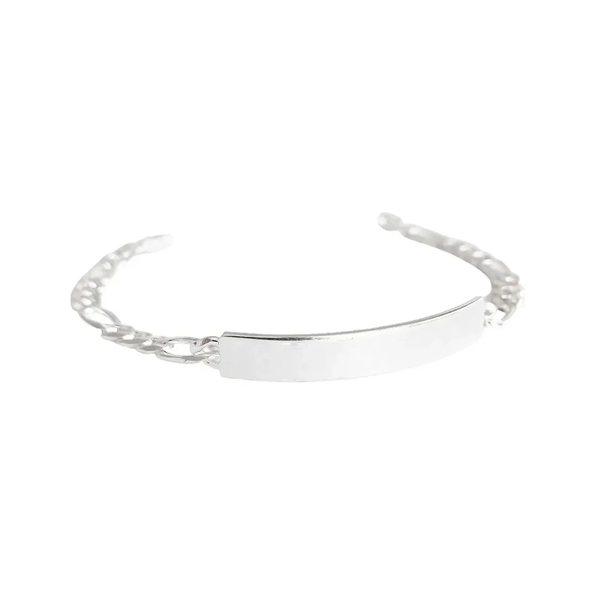 Esclava Plata 925 Figaro Diamantada para Hombre - Imagen 6