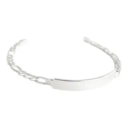 Esclava Plata 925 Figaro Diamantada para Hombre - Imagen 7