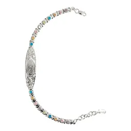 Esclava Plata 925 Virgen de Guadalupe con Zirconias Baño Oro Rosa Ajustable - Imagen 1